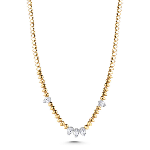 18K Yellow gold Diamond Necklace - S-X144N