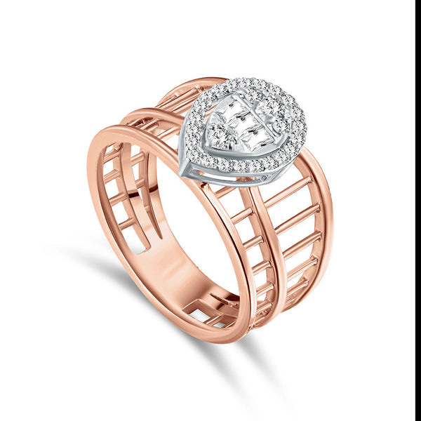 18K Rose Gold Diamond Ring - S-X154R