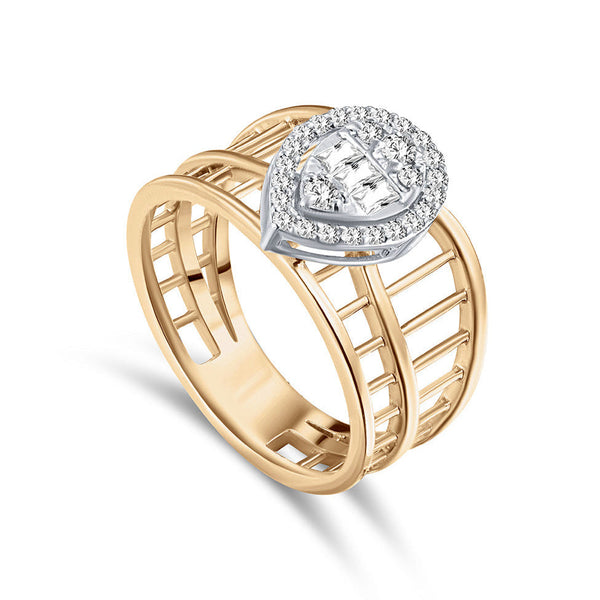 18K Yellow Gold Diamond Ring - S-X154R