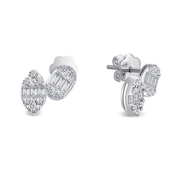 18K White gold Diamond Earring - S-X162E