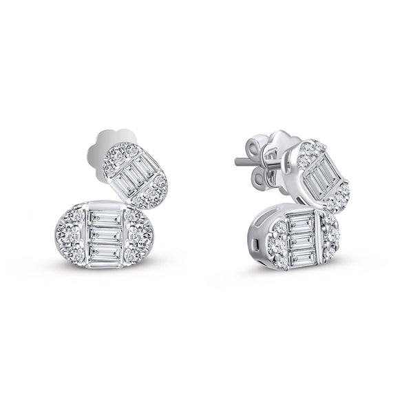 18K White gold Diamond Earring - S-X164E