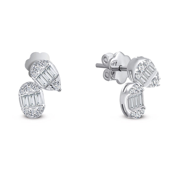 18K White gold Diamond Earring - S-X165E