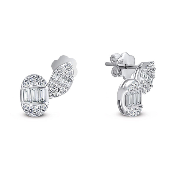 18K White gold Diamond Earring - S-X166E