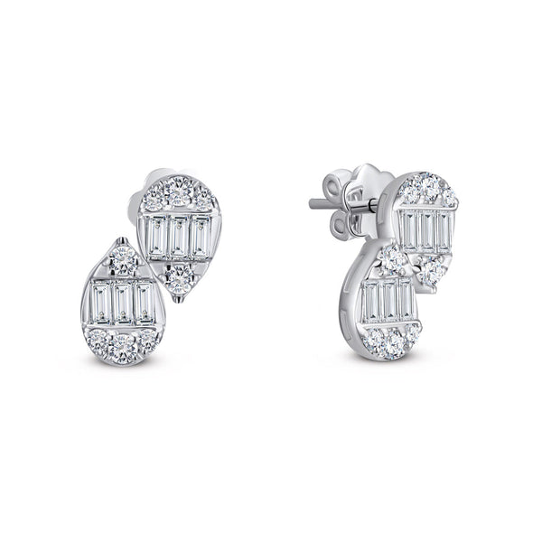 18K White gold Diamond Earring - S-X167E