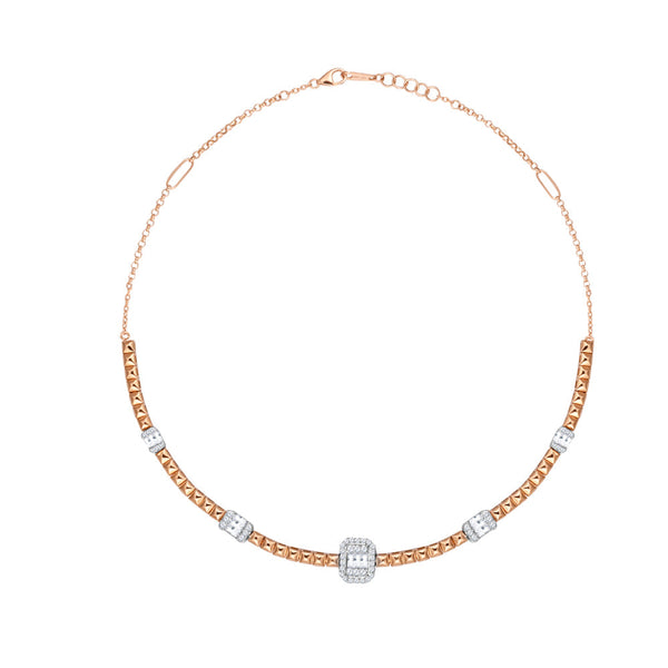 18K Rose gold Diamond Necklace - S-X175N