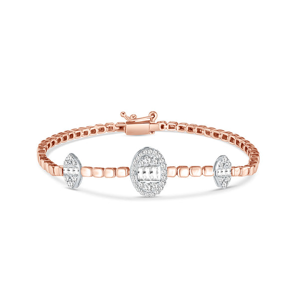 18K Rose Gold Diamond Bracelet - S-X194B