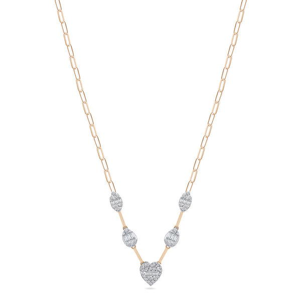 18K Rose Gold Diamond Necklace - S-X196N