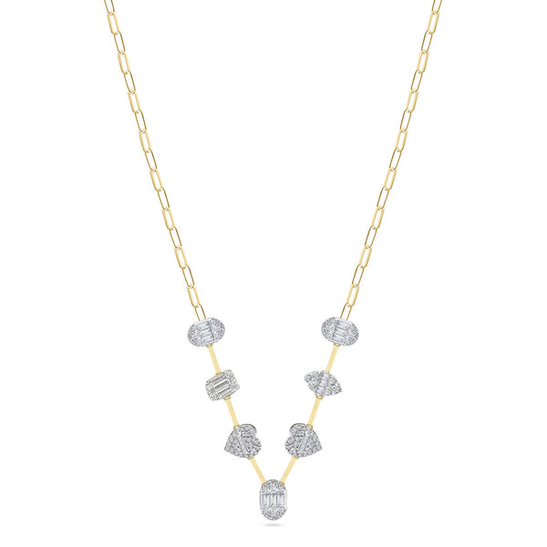 18K Yellow Gold Diamond Necklace - S-X198N