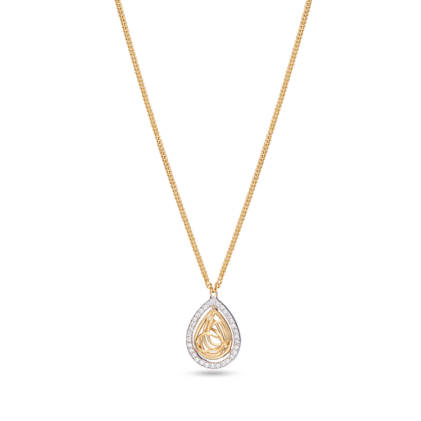 Tirette dangling diamond necklase in 18K Yellow gold - S-X21P