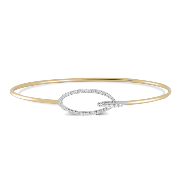 Unique Oval BANGLE in 18k Yellow Gold - S-X42B