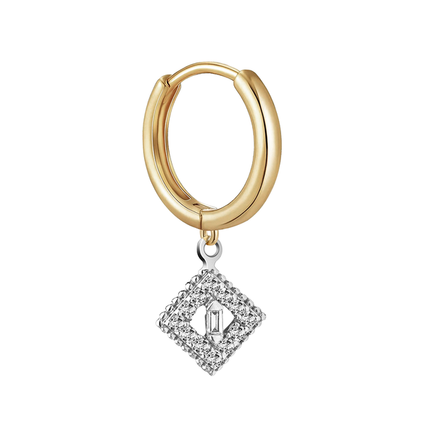 Single Diamond Dangling Rhombus Piercing in 18K Yellow Gold - S-X47E