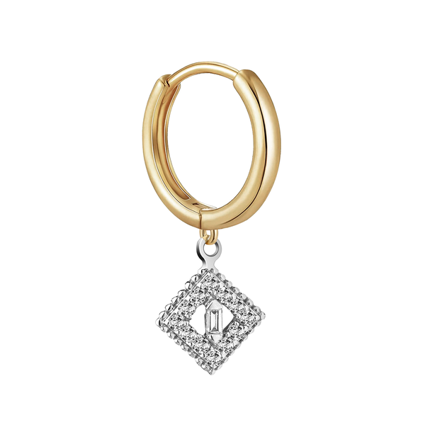 Single Diamond Dangling Rhombus Piercing in 18K Rose Gold - S-X47E