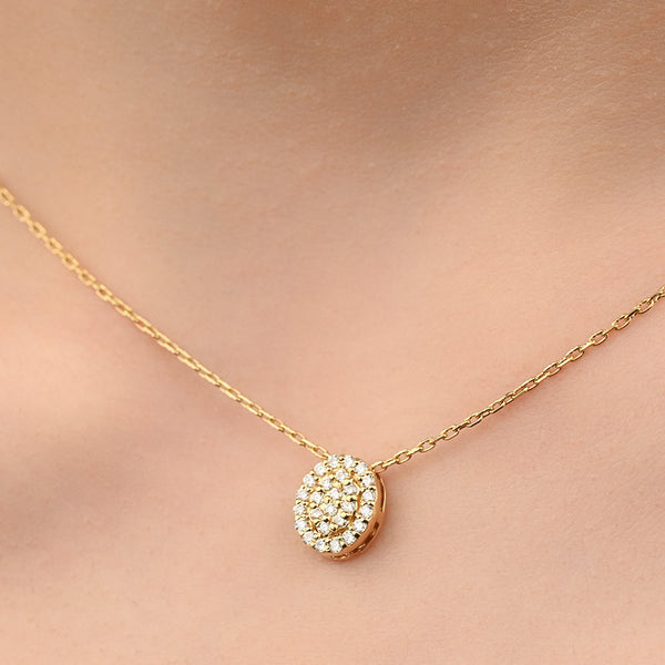 Simple diamond necklace in 18k Yellow gold -SIR1081