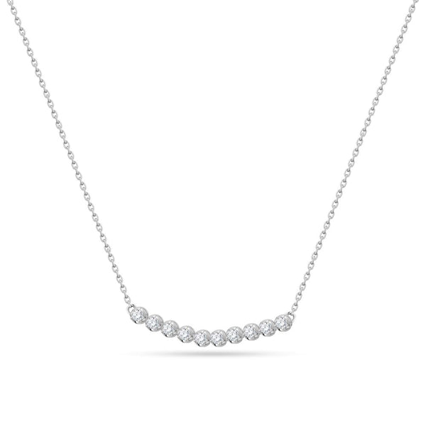 Quarter Tennis Necklace in 18K White Gold - SIR1128P