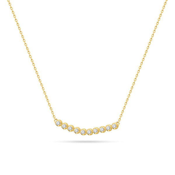Beautiful Quarter Tennis Necklace in Yellow gold - SIR1128P