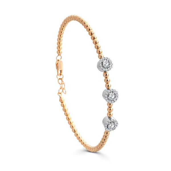 Triple Unit Beautiful Bangle in Yellow gold - SIR1223