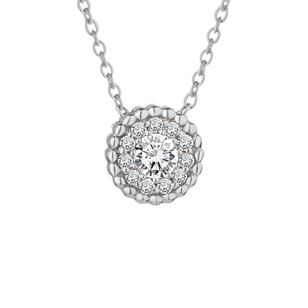 Classic beautiful Diamond Necklace fits you in 18K White Gold - SIR1534