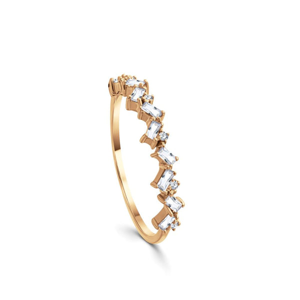 Baguette Multi Diamond Ring in Rose gold - SIR1550