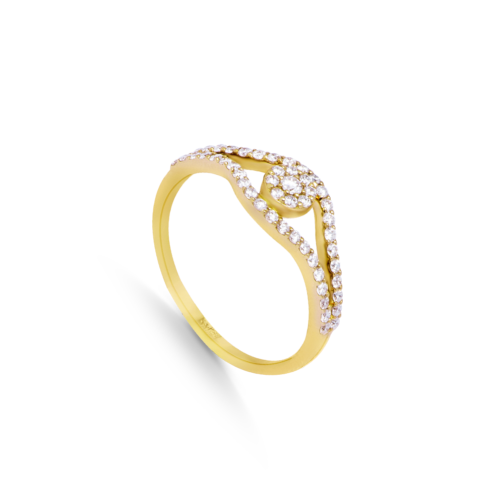 Diamond eye shape ring in 18k yellow gold - SIR1585R – The jewelry house eg