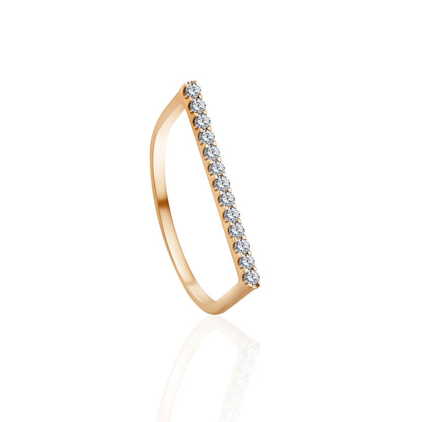 Irregular Geometrical Shaped Diamond Ring in Yellow Gold 18 K Gold - S-R159S