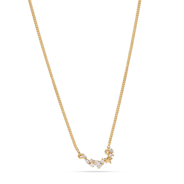 Simple Dangling Diamond Necklace in 18K Yellow Gold - S-PN051X