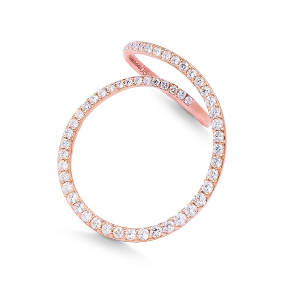 Snake shaped diamond Ring in Rose 18K Gold -OB0183