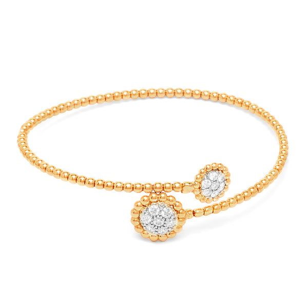 Braided Beautiful Opened Diamond Bangle in 18K Rose Gold - SIR1061