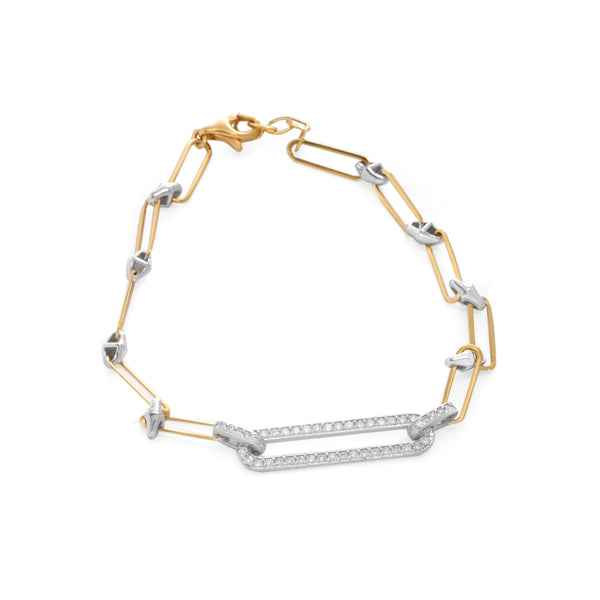 Linglong Unique Long Rectangle Bracelet in Rose 18K Gold - S-B61