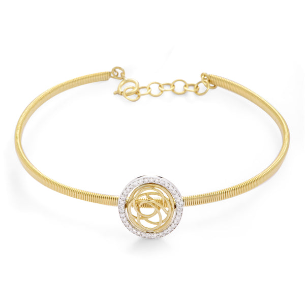 Tirette Dazzling Circle Diamond Bangle in 18K Yellow Gold - S-X28B