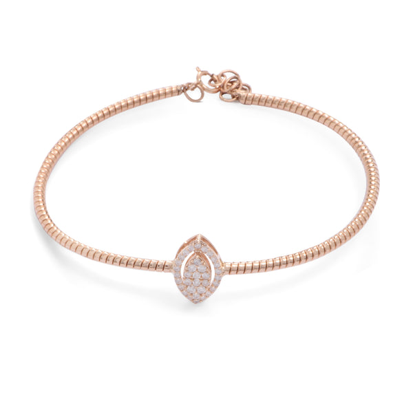 Oval Shapped Bangle in Rose 18K Gold - S-X32B