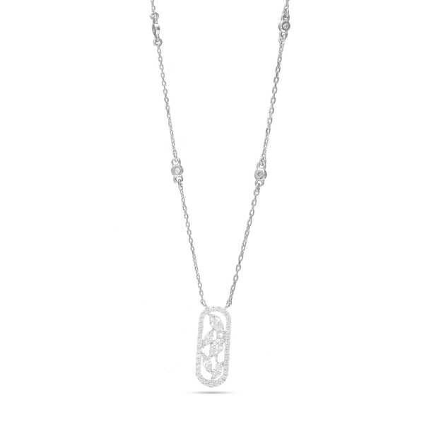 Dangling Diamond Leaves in 18K White Gold - SIR1093