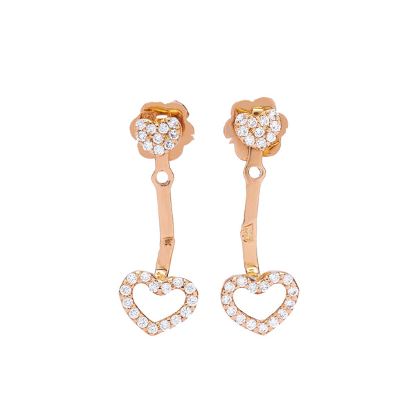 Daimond Earring in a Heart shape in 18K Yellow gold / SIR638