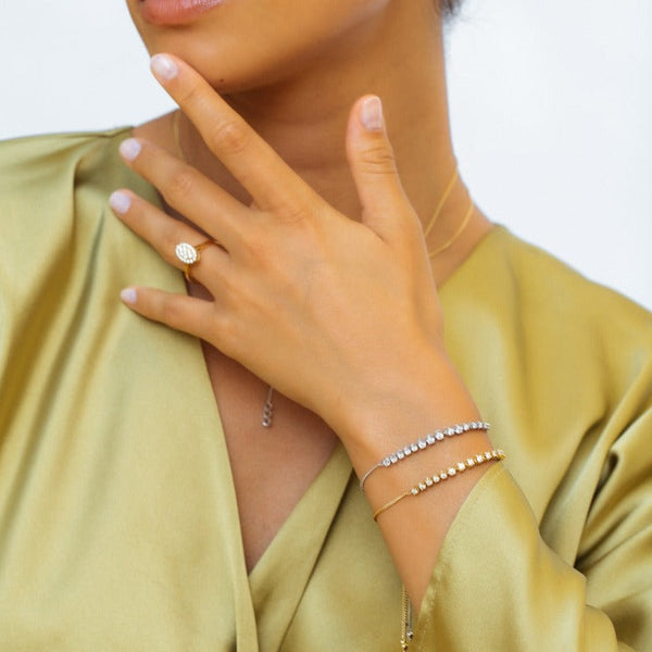 The Precious Half Tennis Diamond Bracelet in 18K White gold - SIR1128