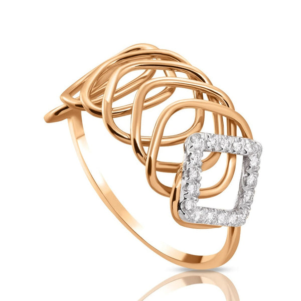 A beatiful ring with 17 round brilliant diamonds to fit your looking in 18K ROSE Gold - S-X45R