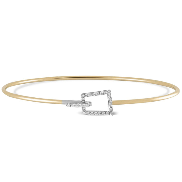 Trapezoid Shaped Diamond Bangle in 18K Yellow Gold - S-X41B