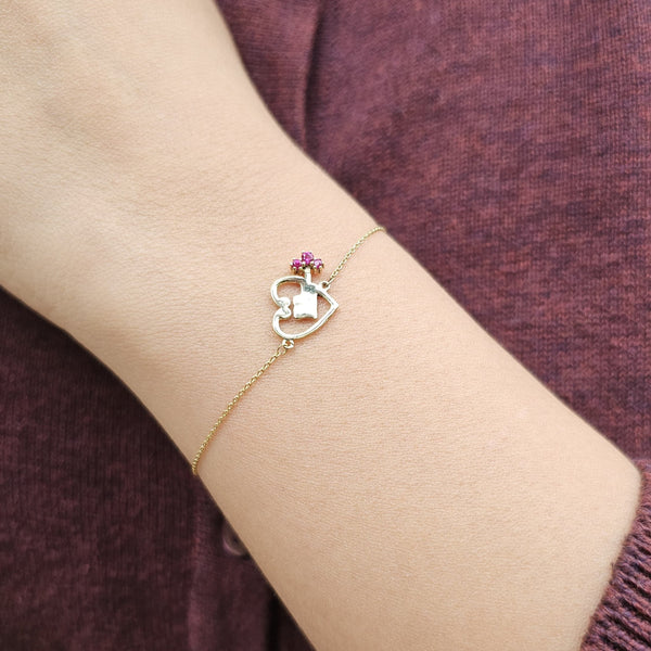 18k Yellow Gold Colored Stone Bracelets - K-B170GS