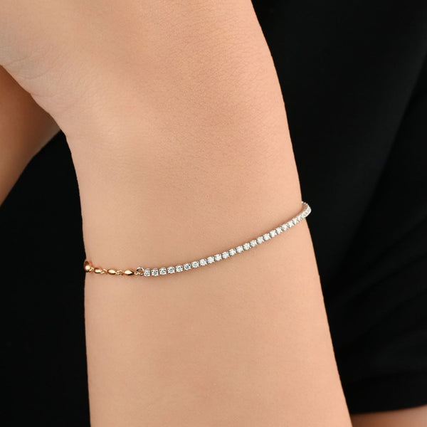 Tennis bracelet's elegance in half Yellow Gold 18K - YT246078B/J