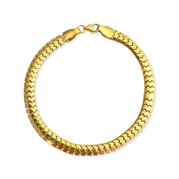 18K Yellow Gold Herringbone Bracelet - b216138