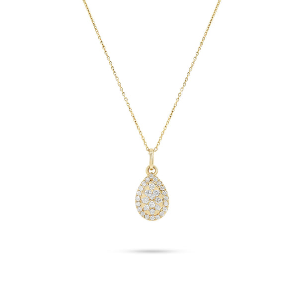 Diamond Oval Shaped Necklace in 18K Yellow Gold - SIR1303