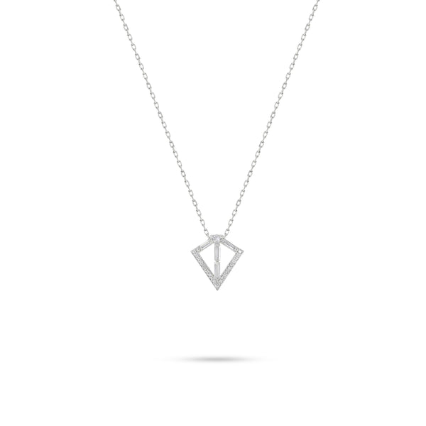 Geometrical Arrow necklace in White 18 K Gold - B-LINK247PB