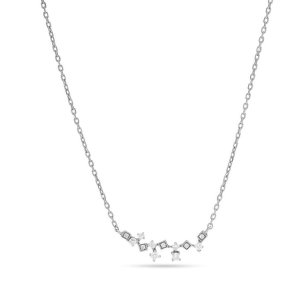 Flying diamonds necklace in 18k White Gold - SIR1138Q