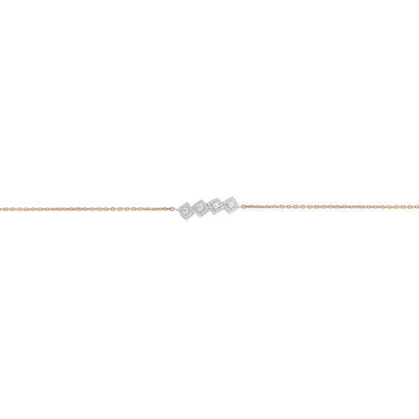 Diamond squares bracelet in 18k Rose Gold - S-B38