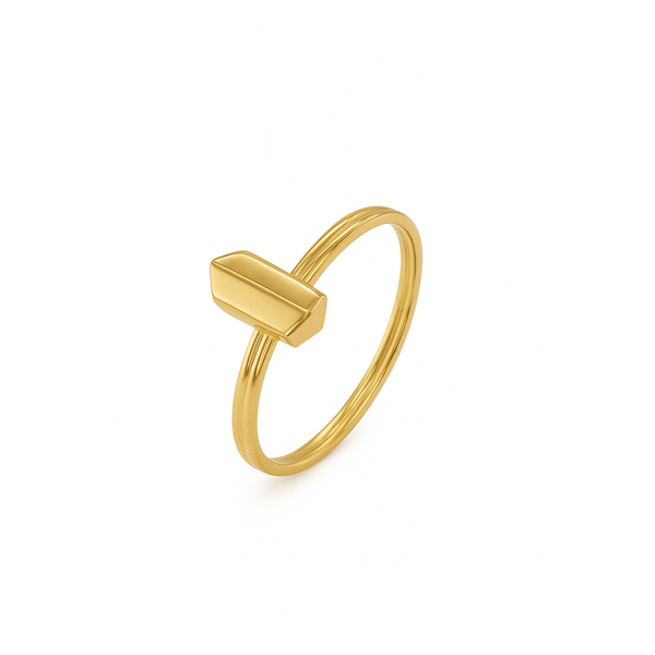 18k Yellow Gold Minimalist Geometric Ring - MOH681R/A