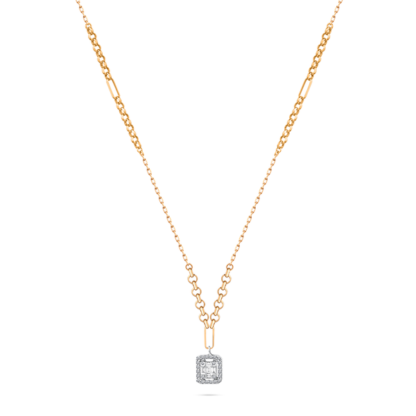 Unique frame chained necklace in 18K Rose Gold - HP143