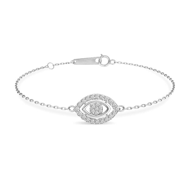 Classic Summer Eye shape Diamond Bracelet in 18k White gold / S-P370SEB