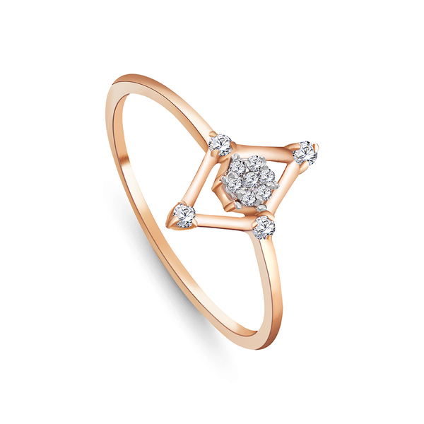 A promise ring with 11 round brilliant diamonds in 18k Rose Gold - S-R202S