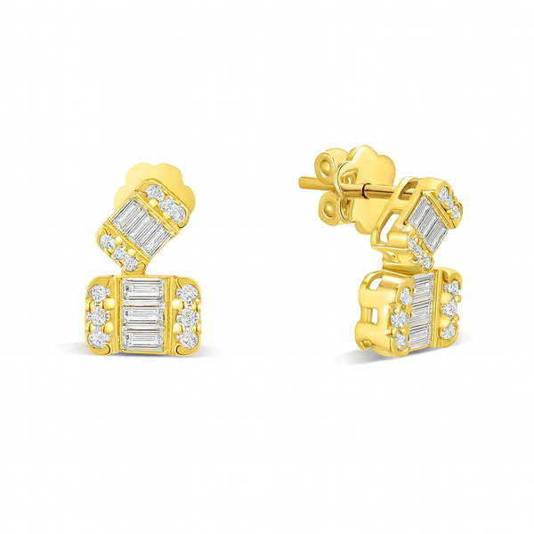 18K Yellow gold Diamond Earring - S-X163E