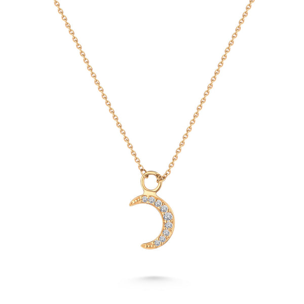 Beautiful helical diamond necklace in YELLOW 18K Gold - S-X53P