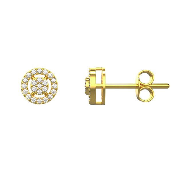 Circled Diamond Stud in 18k Yellow gold - SIR642E