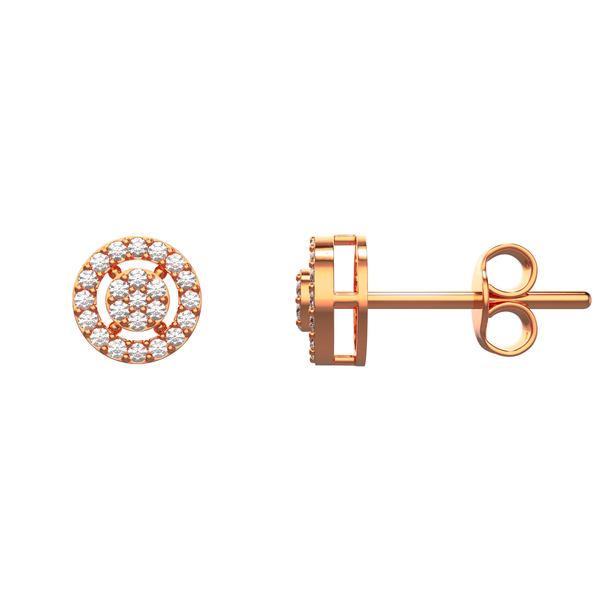 Circled Diamond Stud in 18k Rose gold - SIR642E